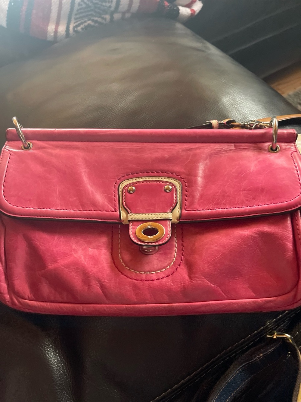 Coach Pink Leather Crossbody with Gold-Tone Hardware